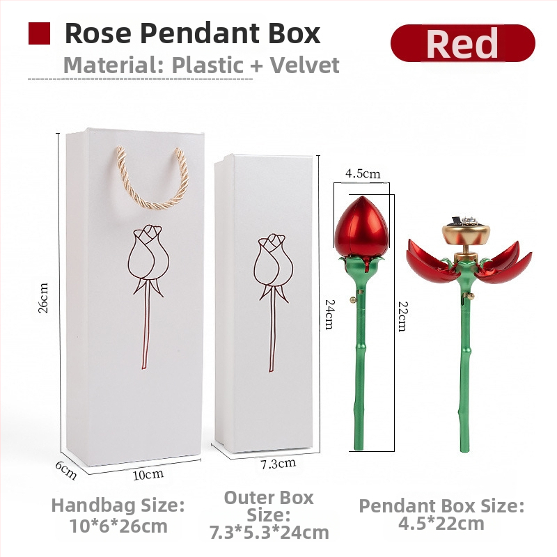 Naujas tarpvalstybinis produktas – automatiškai atidaroma rožinė papuošalų dėžutė, žiedų vėrinys, Valentino dienos rožių dovanų dėžutė