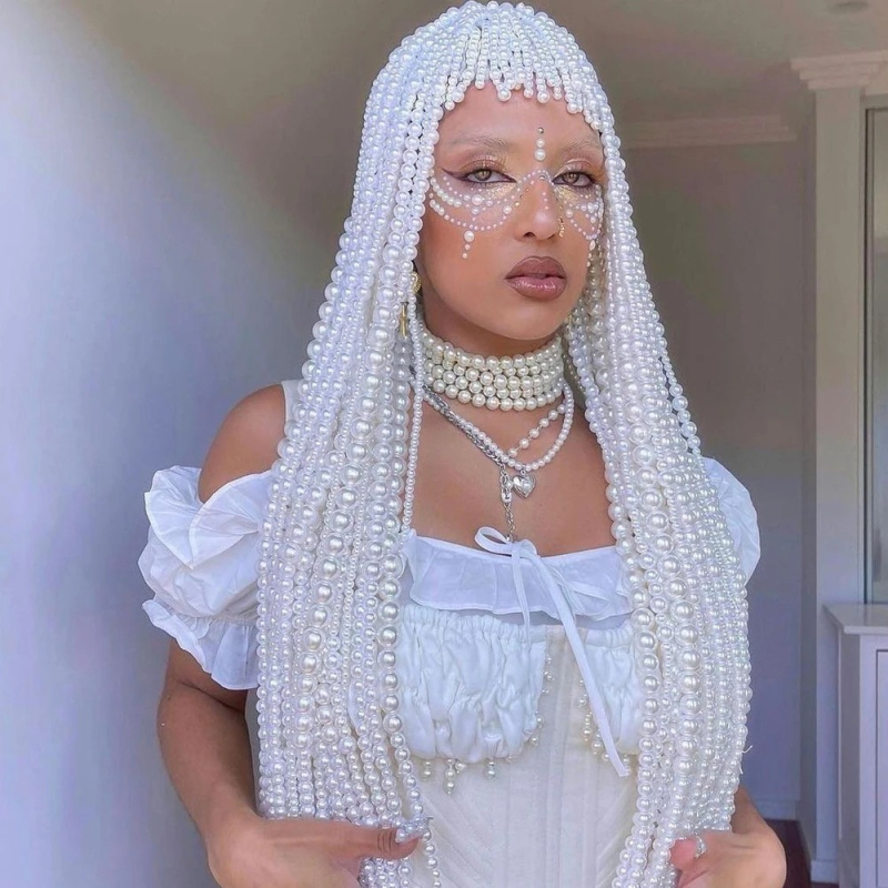 Naujas tarpvalstybinis perdėtas perdėtas plaukų grandinėlės asmenybės hiphopo kutais papuoštas galvos apdangalas su jutiminiu kamuoliuku aksesuarai galvos apdangalai