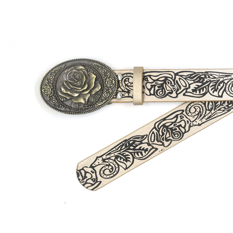 Curea florală în stil nou la modă, cu cataramă florală vintage, accesorii pentru fuste de blugi, curea personalizată cu toate potrivirile