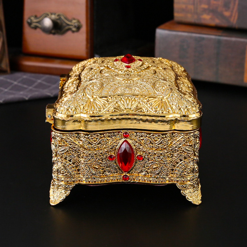 Europietiška kūrybinė retro papuošalų dėžutė, papuošalų dėžutė, aukštos klasės metalinė princesės metalinė papuošalų daugiasluoksnė laikymo dėžutė