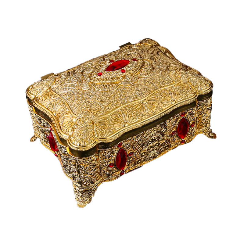 Europietiška kūrybinė retro papuošalų dėžutė, papuošalų dėžutė, aukštos klasės metalinė princesės metalinė papuošalų daugiasluoksnė laikymo dėžutė