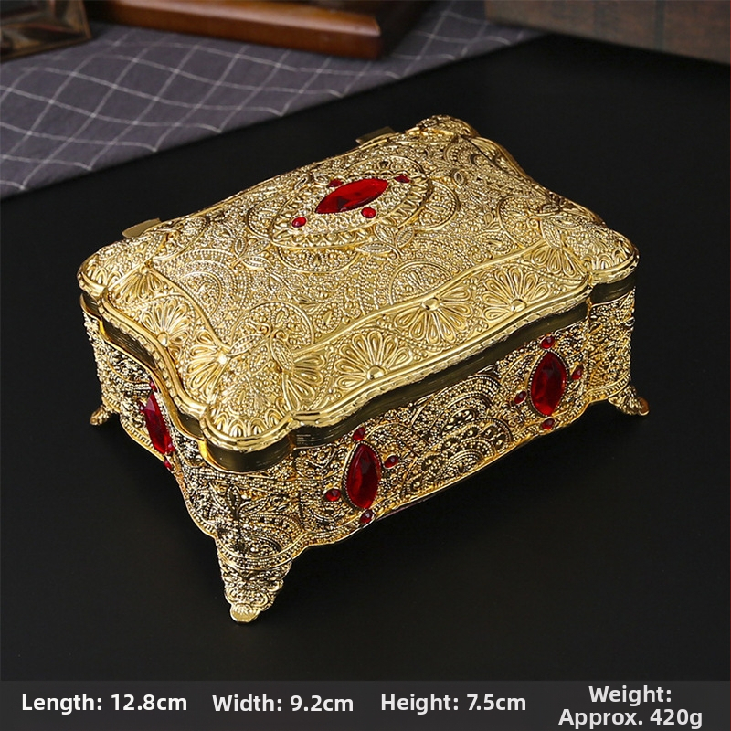 Europietiška kūrybinė retro papuošalų dėžutė, papuošalų dėžutė, aukštos klasės metalinė princesės metalinė papuošalų daugiasluoksnė laikymo dėžutė