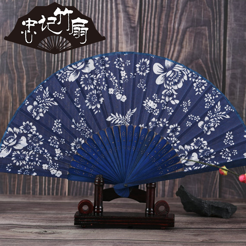 Kokkupandav lehvik, Hiina stiilis klassikalise naiste tantsuetenduse rekvisiidid, õõnes lehvik, luust orhidee kangast, bambusest lehvik