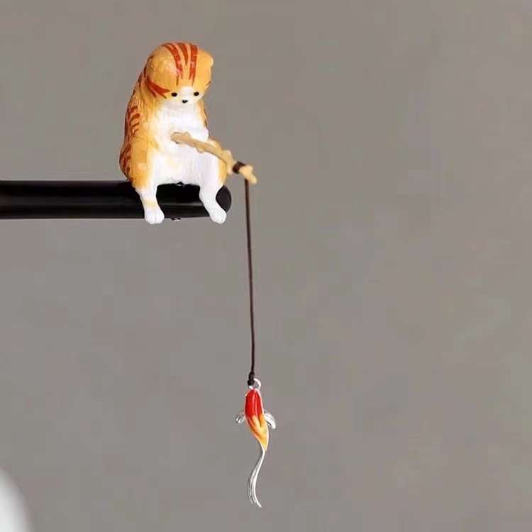 Žvejybos katė Medinis plaukų segtukas Niša Mieli mergaičių plaukų aksesuarai Kinų stiliaus šukuosena Kasdieniai paprasti modernūs mergaičių galvos apdangalai