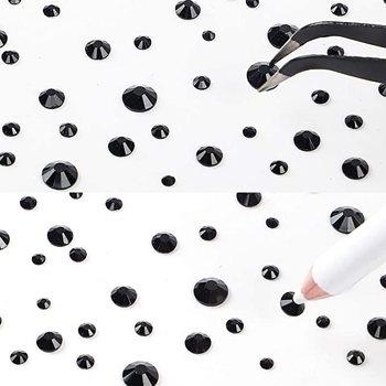 Ασημί μαύρο τρυπάνι με επίπεδη βάση + στυλό τρυπανιού με μύτη, σετ τσιμπιδάκια, αξεσουάρ νυχιών DIY στο Amazon, ζεστό