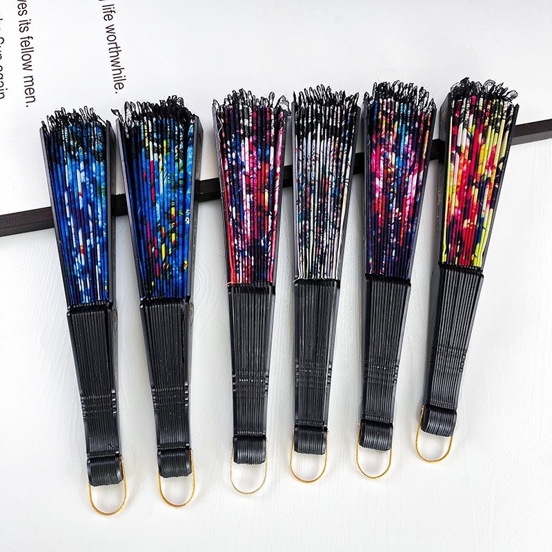 Hiina stiilis plastkäepidemega pitsist kokkupandav ventilaator tantsuventilaatori fotorekvisiidid kokkupandav ventilaator suvine lahe pitsist ventilaator