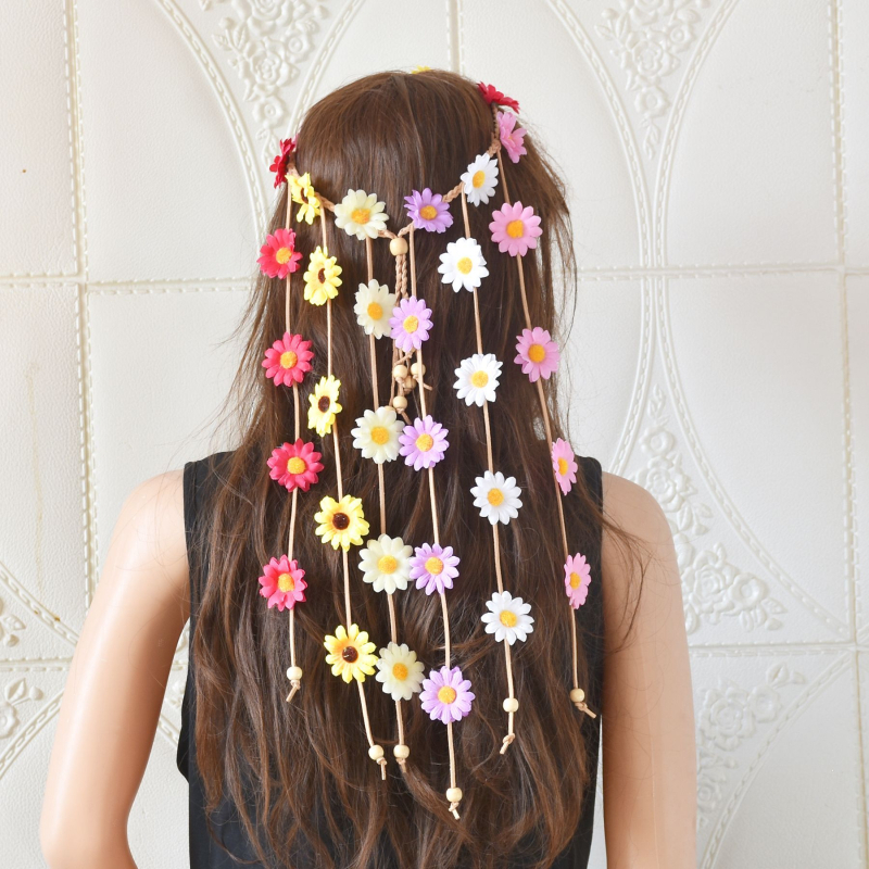 Nauja saulėgrąžų plaukų juosta, galvos apdangalas, ramunėlių vainiko galvos juosta, bohemiška galvos juosta, plaukų aksesuarai, moterims, gaivus stilius