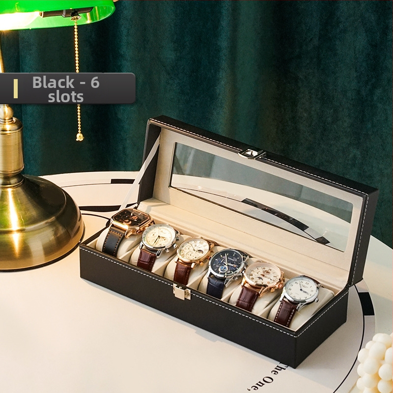 Odinių laikrodžių laikymo dėžutė, rankinių laikrodžių mechaninių laikrodžių demonstravimo dėžutė, didelė talpa, aukštos kokybės, su užraktu