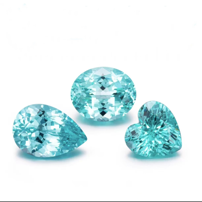 „Aucai Bao“ juvelyrikos fabriko tiesių plaukų laboratorija, kėlimo metodas, auginimas, „Paraiba“ širdies formos safyro papuošalų pagrindinis akmuo