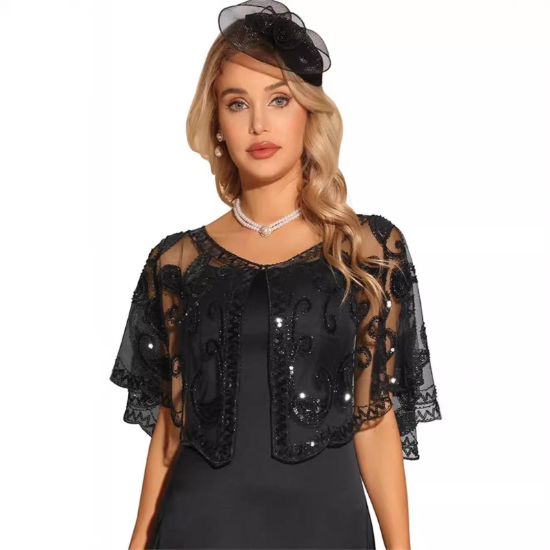 [Karoliukų šifravimas] Nauja, lengviausia derinti sunkiosios pramonės blizgučių blizgučių suknelė su blizgučiais puošta karoliukais ir skara su blizgučiais