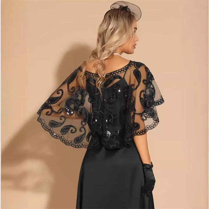 [Karoliukų šifravimas] Nauja, lengviausia derinti sunkiosios pramonės blizgučių blizgučių suknelė su blizgučiais puošta karoliukais ir skara su blizgučiais