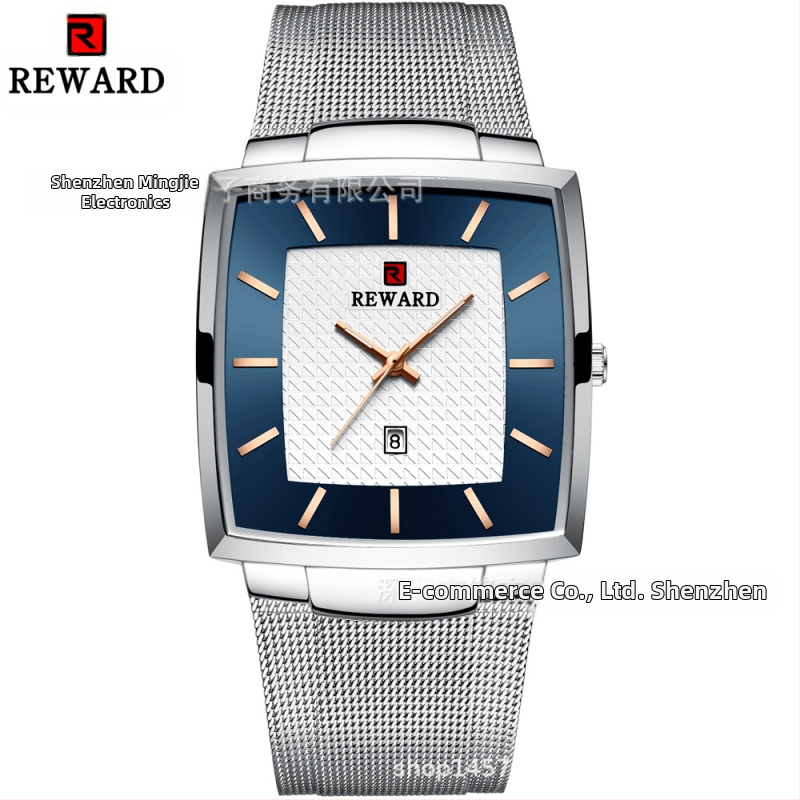 Apdovanojimas Paprastas Vyriškas Laikrodis Vandeniui Atsparus Kalendorius Vyriškas Tinklinis Diržas Verslo Kvarcinis Laikrodis Eksportuoti Vyriškas Laikrodis 62009m