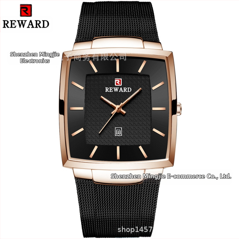 Apdovanojimas Paprastas Vyriškas Laikrodis Vandeniui Atsparus Kalendorius Vyriškas Tinklinis Diržas Verslo Kvarcinis Laikrodis Eksportuoti Vyriškas Laikrodis 62009m