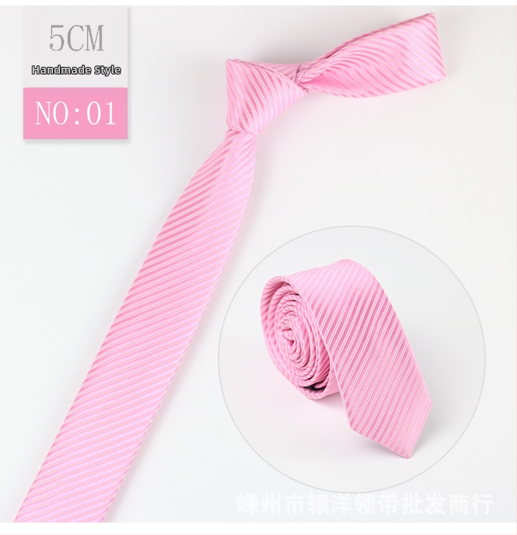 Vyriškas kaklaraištis, korėjietiškas, vienspalvis, madingas, laisvalaikio, madingas, megztas rankomis, 5 cm ilgio, mažas, siauras kaklaraištis, didmeninė prekyba