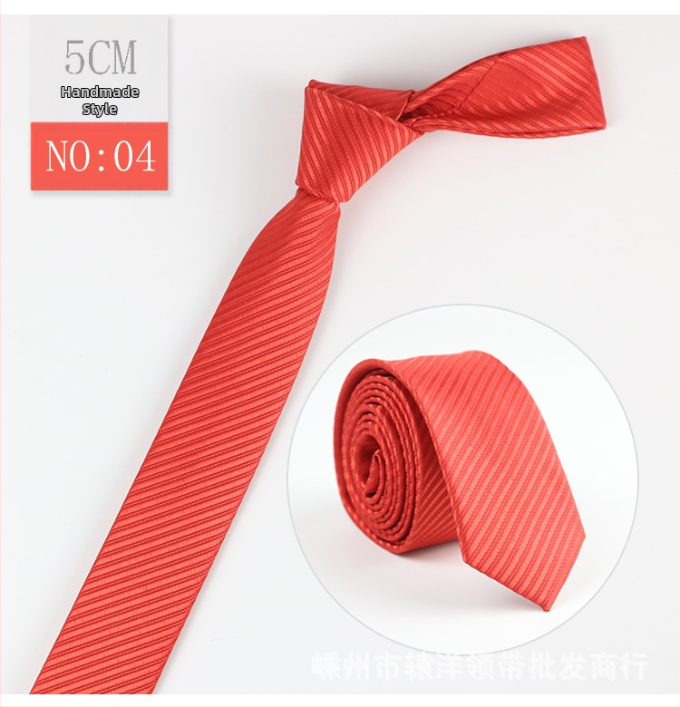 Vyriškas kaklaraištis, korėjietiškas, vienspalvis, madingas, laisvalaikio, madingas, megztas rankomis, 5 cm ilgio, mažas, siauras kaklaraištis, didmeninė prekyba