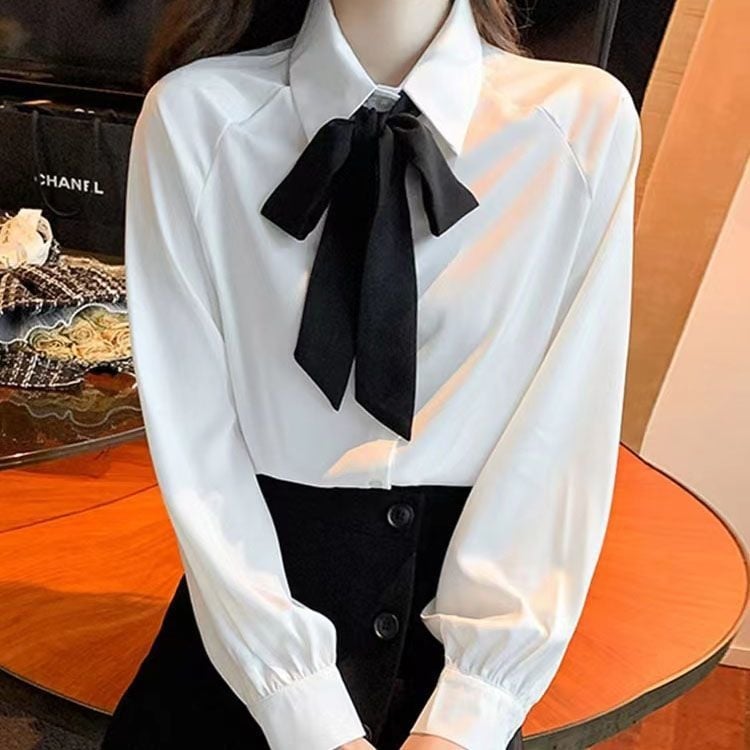 Leptir-mašna za žene, nova čipkasta, korejski stil, britanski akademski stil, valovita točkica, jednobojna, šifonska kravata, vrpca, modna mašna