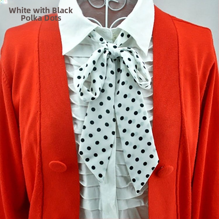 Дамска папионка с дантела, нов корейски стил, британски академичен стил, вълнообразна точка, плътен цвят, шифон, панделка, модна панделка