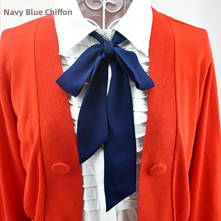 Дамска папионка с дантела, нов корейски стил, британски академичен стил, вълнообразна точка, плътен цвят, шифон, панделка, модна панделка