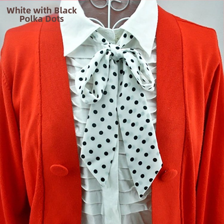 Leptir-mašna za žene, nova čipkasta, korejski stil, britanski akademski stil, valovita točkica, jednobojna, šifonska kravata, vrpca, modna mašna