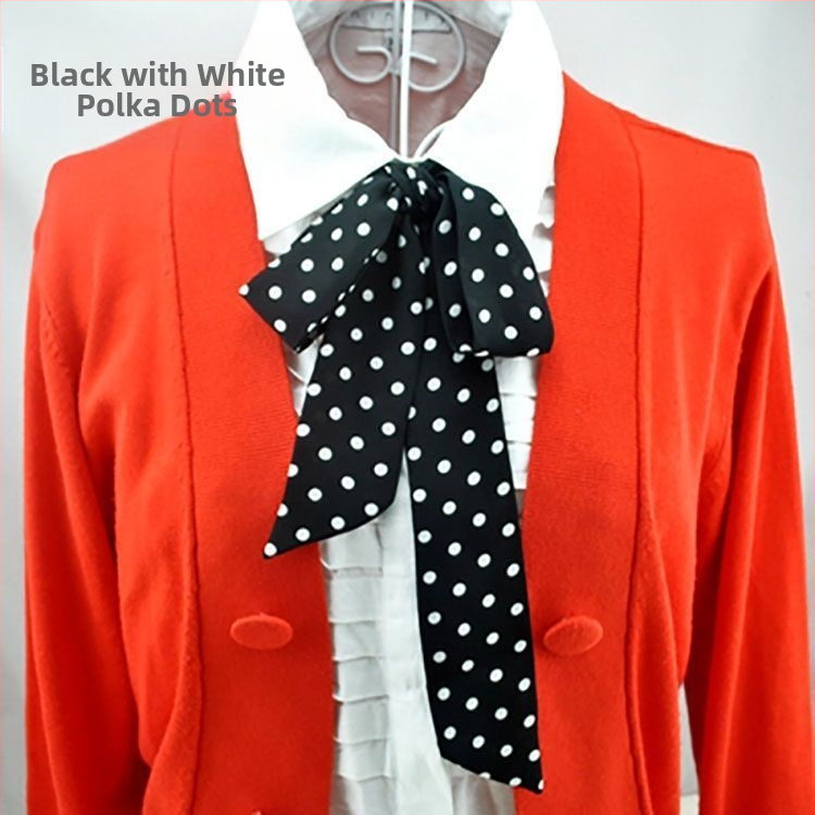 Leptir-mašna za žene, nova čipkasta, korejski stil, britanski akademski stil, valovita točkica, jednobojna, šifonska kravata, vrpca, modna mašna