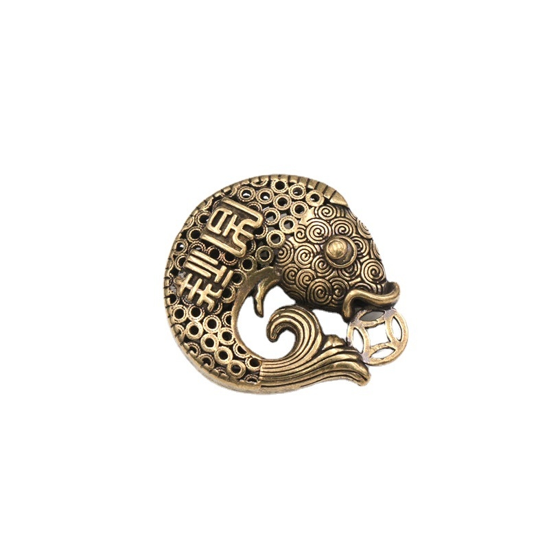 Žalvarinis koi raktų pakabukas, kilnojamas auksinės žuvelės raktas, automobilio pakabukas, gryno vario koi feng shui raktų pakabukas, didmeninė prekyba