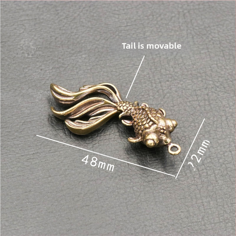 Žalvarinis koi raktų pakabukas, kilnojamas auksinės žuvelės raktas, automobilio pakabukas, gryno vario koi feng shui raktų pakabukas, didmeninė prekyba