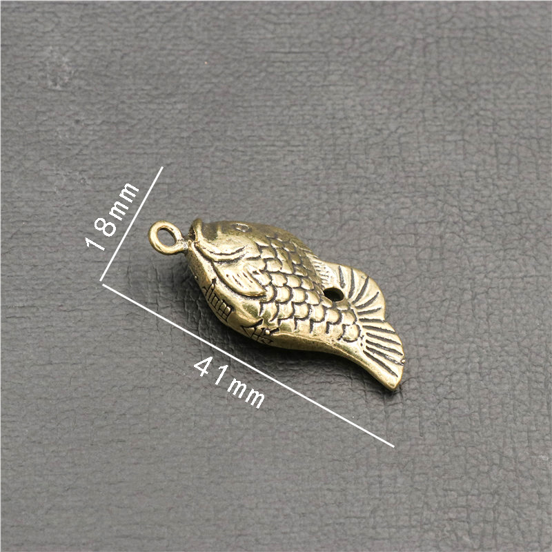 Žalvarinis koi raktų pakabukas, kilnojamas auksinės žuvelės raktas, automobilio pakabukas, gryno vario koi feng shui raktų pakabukas, didmeninė prekyba