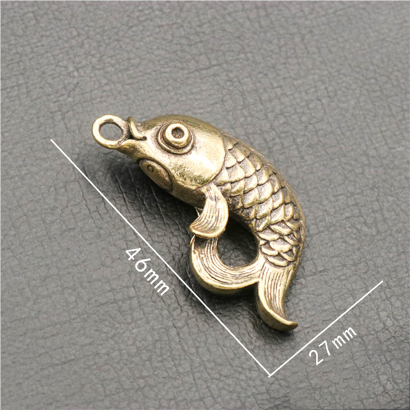 Žalvarinis koi raktų pakabukas, kilnojamas auksinės žuvelės raktas, automobilio pakabukas, gryno vario koi feng shui raktų pakabukas, didmeninė prekyba