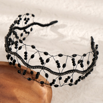 Νέα διασυνοριακά νυφικά καπέλα, χειροποίητα υφασμένα με κρύσταλλο πλέγμα, αξεσουάρ μαλλιών, υψηλής ποιότητας ρετρό τρύπα μαλλιών με χάντρες για γυναίκες