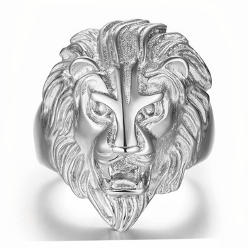 Ευρωπαϊκή και αμερικανική μόδα ροκ χιπ χοπ κοσμήματα Χρυσό κυρίαρχο κεφάλι λιονταριού τιτανίου χάλυβα ανοξείδωτου χάλυβα πανκ ανδρικό δαχτυλίδι δαχτυλίδι