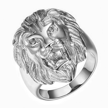 Ευρωπαϊκή και αμερικανική μόδα ροκ χιπ χοπ κοσμήματα Χρυσό κυρίαρχο κεφάλι λιονταριού τιτανίου χάλυβα ανοξείδωτου χάλυβα πανκ ανδρικό δαχτυλίδι δαχτυλίδι