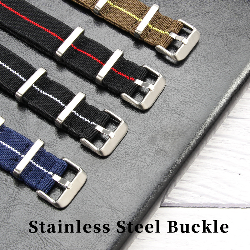 NATO vyrų ir moterų NATO nailono elastinė vieno dirželio 18 20 22 mm parašiuto formos elastinė austa laikrodžio apyrankė