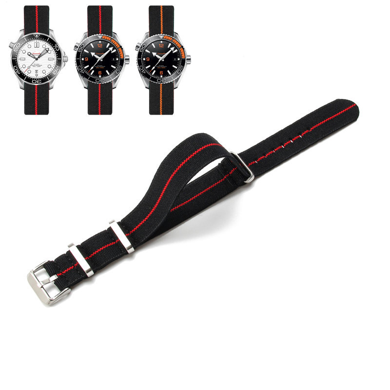 NATO vyrų ir moterų NATO nailono elastinė vieno dirželio 18 20 22 mm parašiuto formos elastinė austa laikrodžio apyrankė