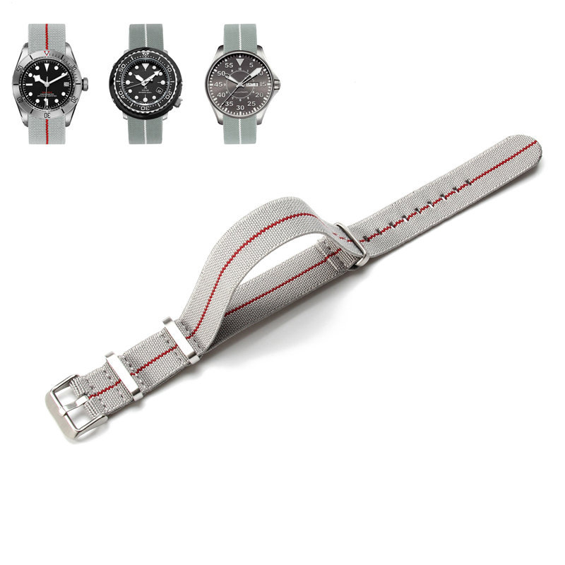 NATO vyrų ir moterų NATO nailono elastinė vieno dirželio 18 20 22 mm parašiuto formos elastinė austa laikrodžio apyrankė