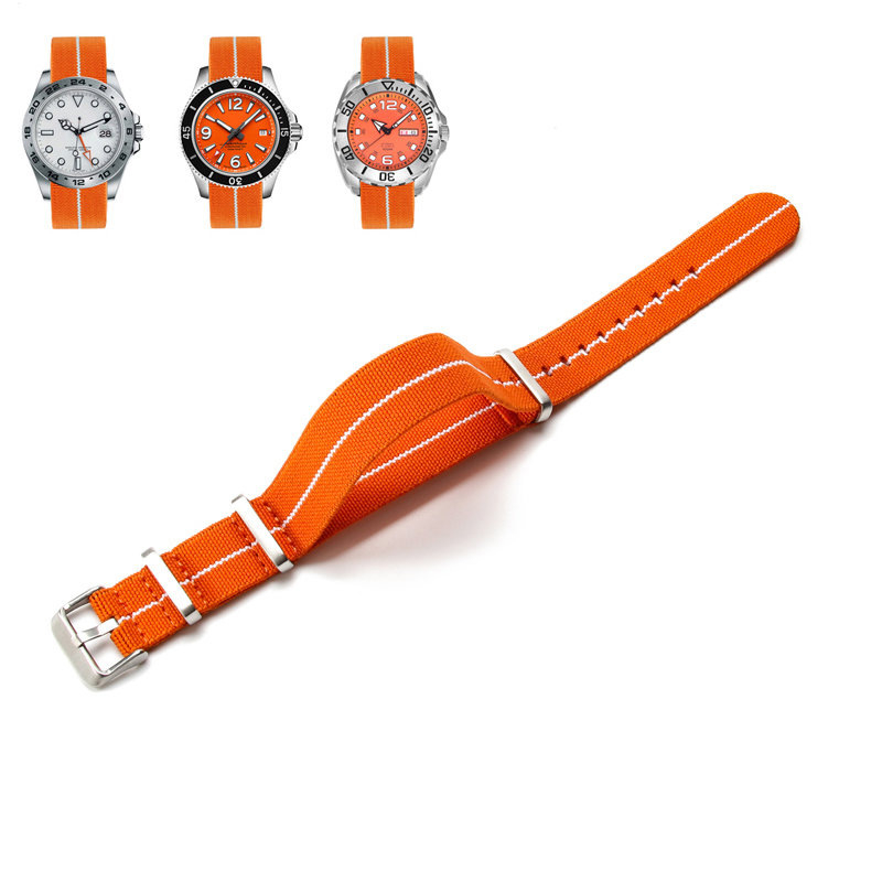 NATO vyrų ir moterų NATO nailono elastinė vieno dirželio 18 20 22 mm parašiuto formos elastinė austa laikrodžio apyrankė
