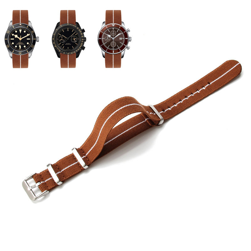 NATO vyrų ir moterų NATO nailono elastinė vieno dirželio 18 20 22 mm parašiuto formos elastinė austa laikrodžio apyrankė