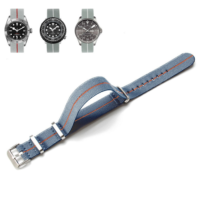 NATO vyrų ir moterų NATO nailono elastinė vieno dirželio 18 20 22 mm parašiuto formos elastinė austa laikrodžio apyrankė