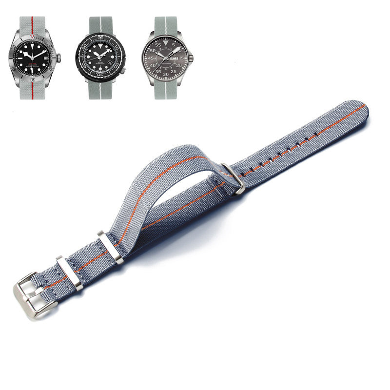 NATO vyrų ir moterų NATO nailono elastinė vieno dirželio 18 20 22 mm parašiuto formos elastinė austa laikrodžio apyrankė