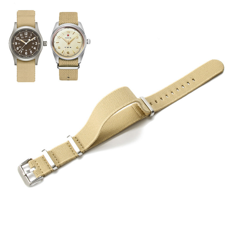 NATO vyrų ir moterų NATO nailono elastinė vieno dirželio 18 20 22 mm parašiuto formos elastinė austa laikrodžio apyrankė
