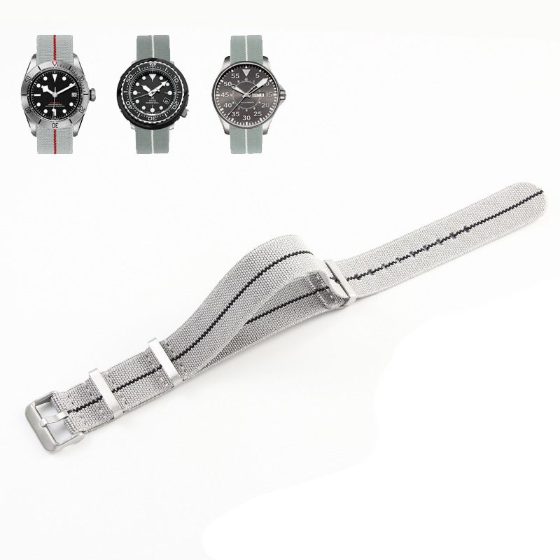 NATO vyrų ir moterų NATO nailono elastinė vieno dirželio 18 20 22 mm parašiuto formos elastinė austa laikrodžio apyrankė
