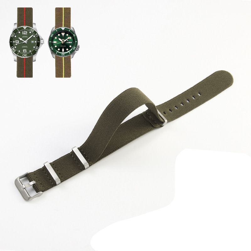 NATO vyrų ir moterų NATO nailono elastinė vieno dirželio 18 20 22 mm parašiuto formos elastinė austa laikrodžio apyrankė