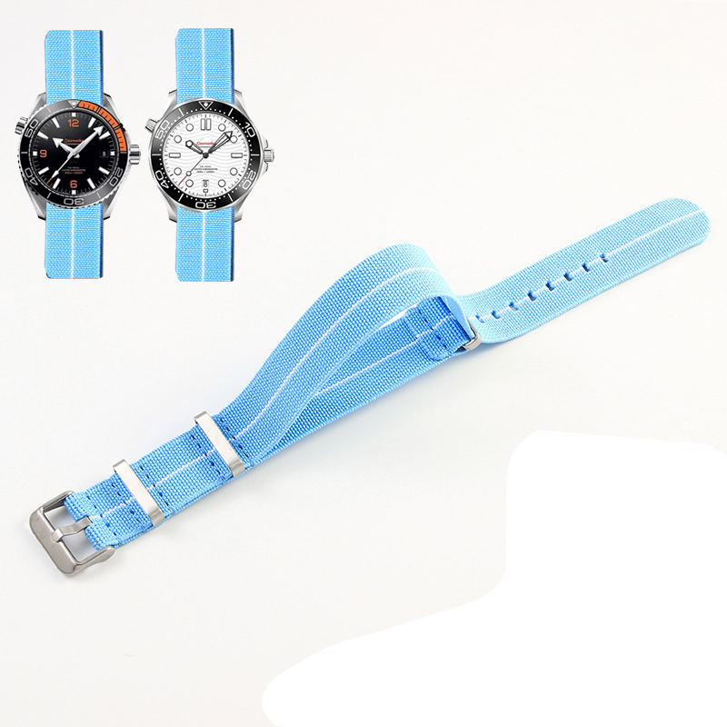 NATO vyrų ir moterų NATO nailono elastinė vieno dirželio 18 20 22 mm parašiuto formos elastinė austa laikrodžio apyrankė