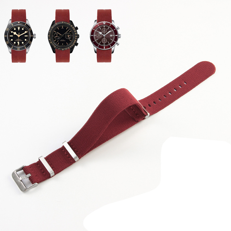 NATO vyrų ir moterų NATO nailono elastinė vieno dirželio 18 20 22 mm parašiuto formos elastinė austa laikrodžio apyrankė