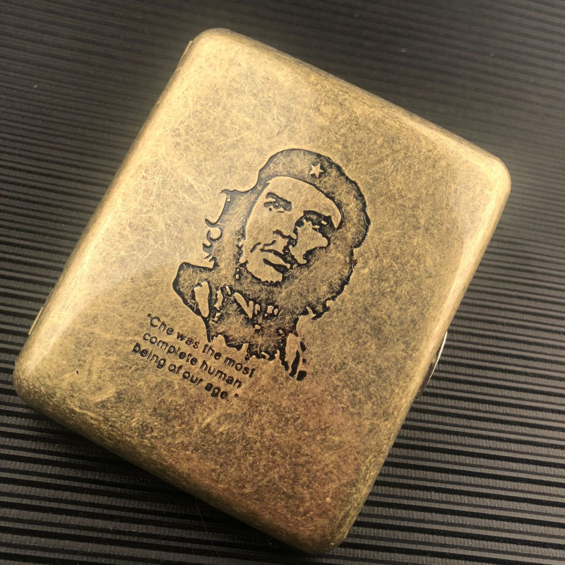 Kūrybingas metalinis cigarečių dėklas, 20 vnt., drėgmei atsparus, slėgiui atsparus, personalizuotas cigarečių dėklas, retro bronzos spalvos, atverčiamas, raižytas, raižytas cigarečių dėklas