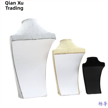 Ράφι επίδειξης κολιέ από βελούδο Fenya, καλούπι λαιμού κοσμημάτων, ράφι κοσμημάτων πορτρέτο μοντέλου, μετρητής λαιμού, στηρίγματα επίδειξης κοσμημάτων