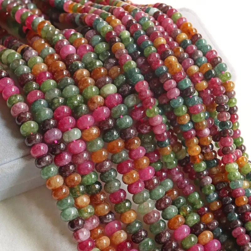 Mărgele abacus din turmalină naturală de 5*8 mm, mărgele roată, mărgele vrac, lucrate manual, brățară DIY, accesorii pentru bijuterii, mărgele, en-gros