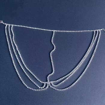 Διασυνοριακή μόδα απλή πολυεπίπεδη αλυσίδα προσώπου μάσκα κοσμήματα αξεσουάρ διακόσμησης λαμπερά μαλλιά νερό τρυπάνι αλυσίδα κοσμήματα γυναίκες