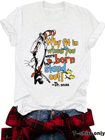 „Amazon“ nepriklausoma stotis, Europos ir Amerikos animacinių filmukų raštų spausdinimas, apvalios iškirptės, laisvi trumpomis rankovėmis, plius dydžio marškinėliai, tarpvalstybinė užsienio prekyba.