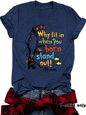 „Amazon“ nepriklausoma stotis, Europos ir Amerikos animacinių filmukų raštų spausdinimas, apvalios iškirptės, laisvi trumpomis rankovėmis, plius dydžio marškinėliai, tarpvalstybinė užsienio prekyba.