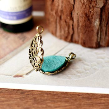 Vintage Καλλιτεχνικό Σκαλιστό Μίνι Κολιέ με Αιθέρια Έλαια Αρωματοθεραπείας, Μάλλινη Αλυσίδα, Ανοιγόμενα Κοσμήματα Χονδρική XL270